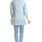 Snehal Creations Pretty Pastel Blue Rayon Short Kurti Tunic Top - Swadesiicart