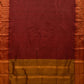 Brown and Mustard Narayanpet Silk Handloom Plain Saree with Traditional Border Design No Blouse - Global Threads | Swadesiicart
