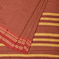 Brown and Rust Bamboo Cotton Saree with Checks Design No Blouse - Global Threads | Swadesiicart