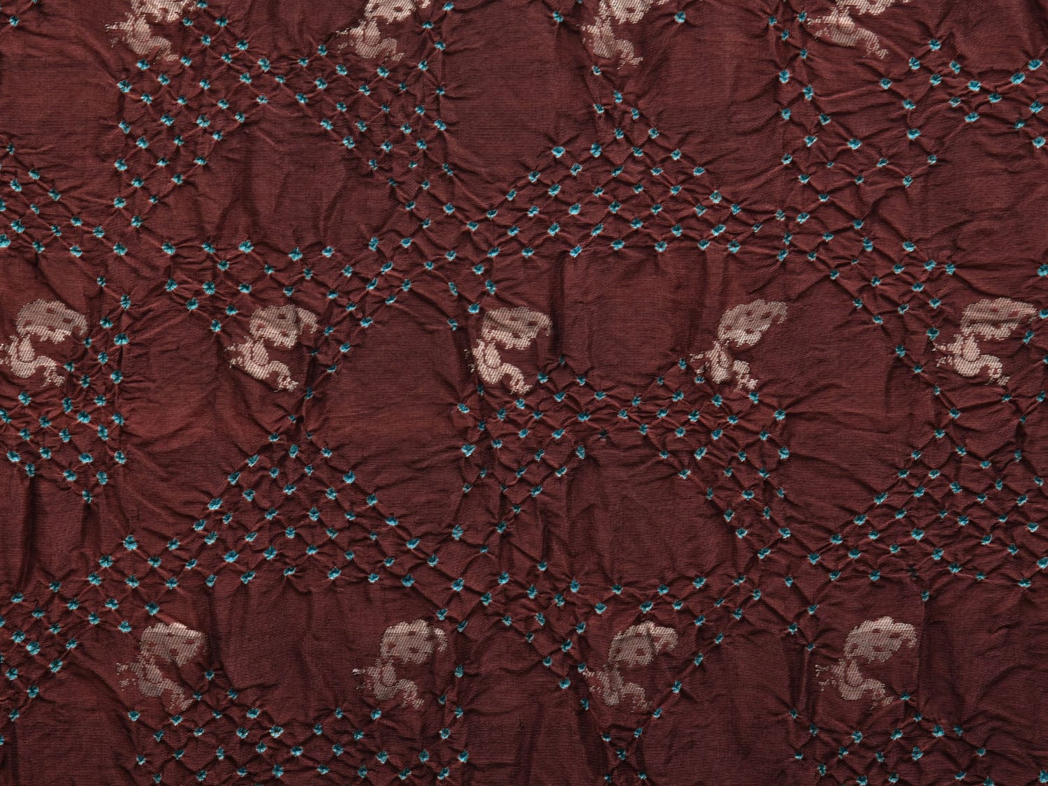 Brown Bandhani Paithani Silk Handloom Saree with Peacocks Border and Pallu Design - Global Threads | Swadesiicart