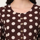 Yufta Brown Cotton Maternity Gathered Or Pleated Kurta Pants Set