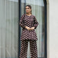 Yufta Brown Polka Dot Print Top And Trouser Co Ord Set - Swadesiicart