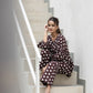 Yufta Brown Polka Dot Print Top And Trouser Co Ord Set - Swadesiicart