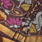 Brown Uppada Silk Handloom Saree with All Over Birds and Lotus Design - Global Threads | Swadesiicart