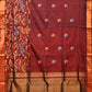 Brown Uppada Silk Handloom Saree with One Side Border Design - Global Threads | Swadesiicart