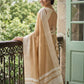Anaita Brown Linen Zari Work Saree With Blouse