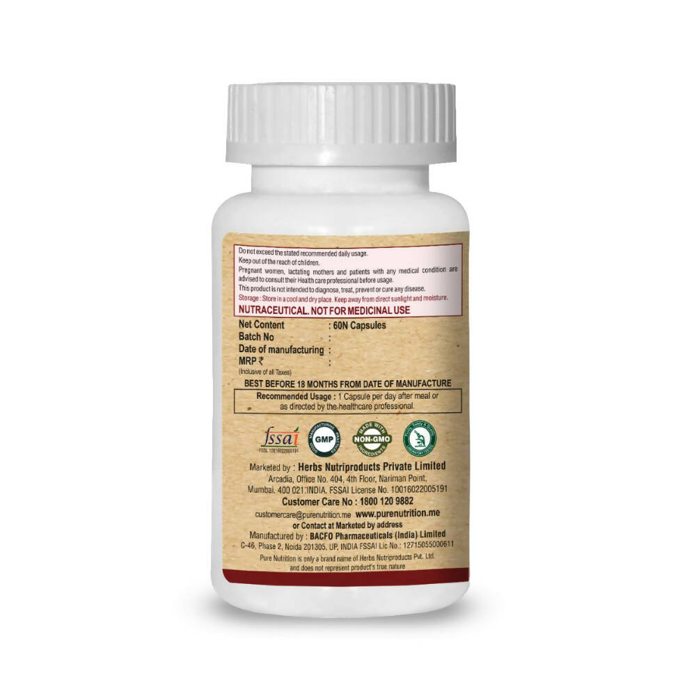 Pure Nutrition Lung Detox with Vitamin C & Grape Seed Extract Veg Capsules - Swadesiicart