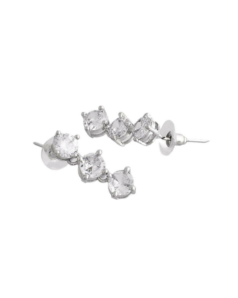 VOJ Silver Plated AD Studded Choker Jewellery Set | Swadesiicart