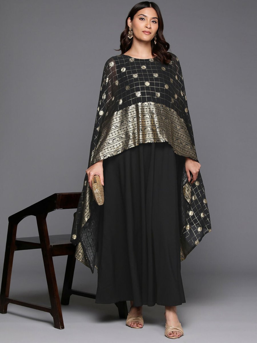 Ahalyaa Women's Traditional wear Ethnic Dress - Black | Swadesiicart