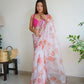 Vamsee Ramya White Organza Saree - Swadesiicart