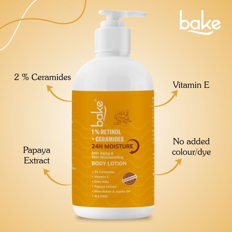 Bake 1% Retinol & Ceramides Body Lotion | Swadesiicart