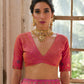 Vishnu Weaves Women's Rama Banarasi Silk Zari Woven Saree with Blouse - Swadesiicart