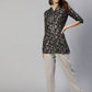 Anubhutee Navy Blue & Gold Ethnic Motifs Foil Printed Kurti | Swadesiicart