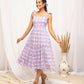FIORRA Women's Lavender Cotton Floral Printed Dress - Swadesiicart