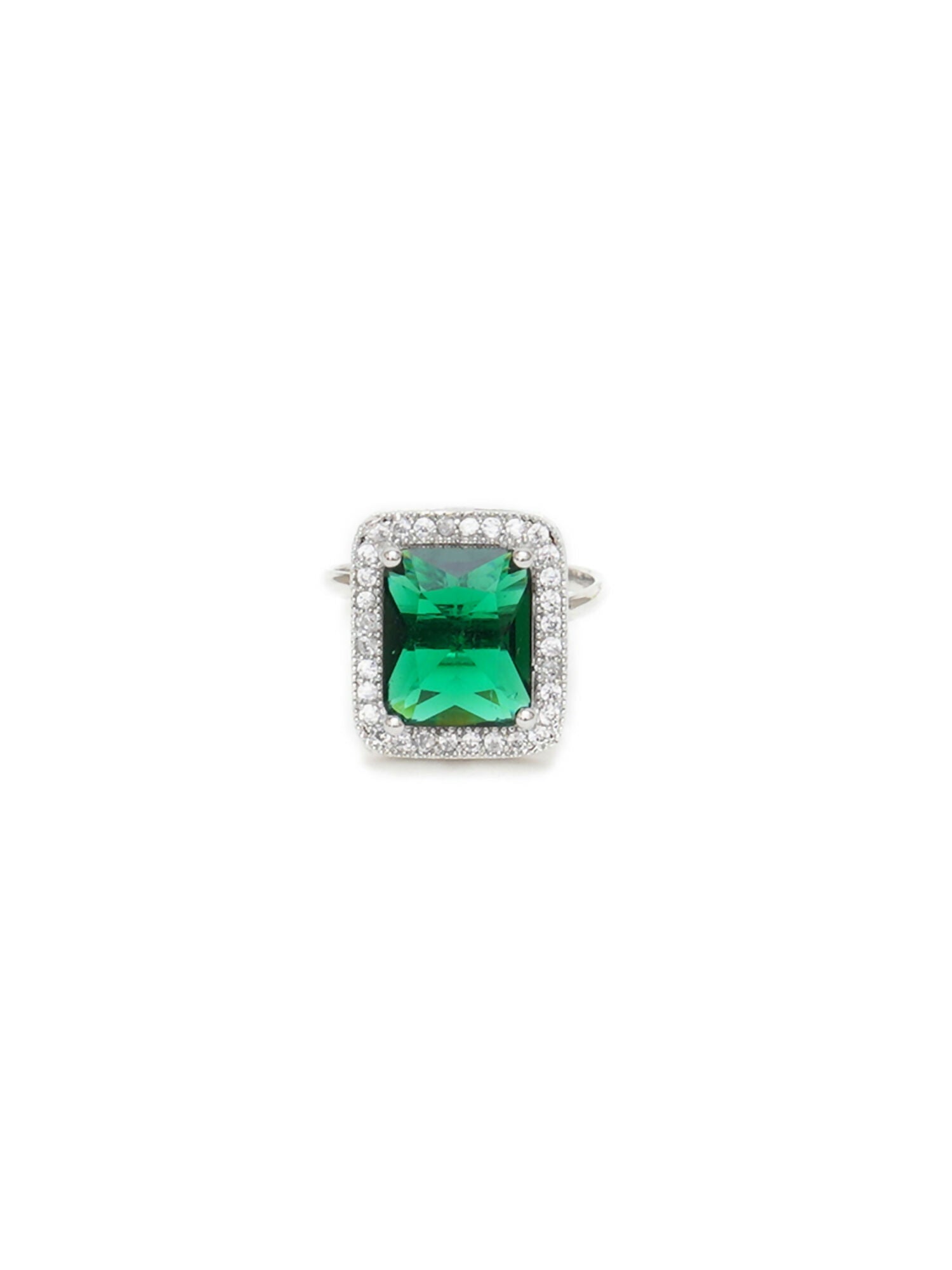 green stone ring (Green) - Ruby Raang | Swadesiicart