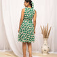 FIORRA Women's Green Georgette Floral Printed Western Dress - Swadesiicart