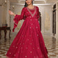 Jyoti Fashion Women's Rani Pink Soft Silk Embroidered Designer Kurta Set | Swadesiicart