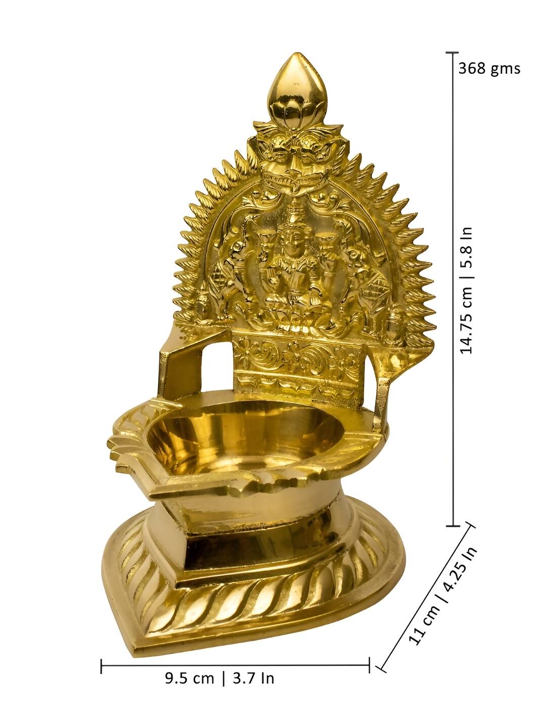 Spillbox Gold-Toned Brass Kamachi Diya Pooja Essential | Swadesiicart
