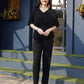 Black Crush Plain Top with Matching Bottom - Eesha - Swadesiicart