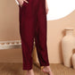 Yufta Burgundy Embroidered Kurta With Pant And Dupatta Comes With Cotton Lining