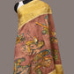 Burgundy Kalamkari Hand Painted Kanchipuram Silk Handloom Dupatta with Painting Design - Global Threads | Swadesiicart
