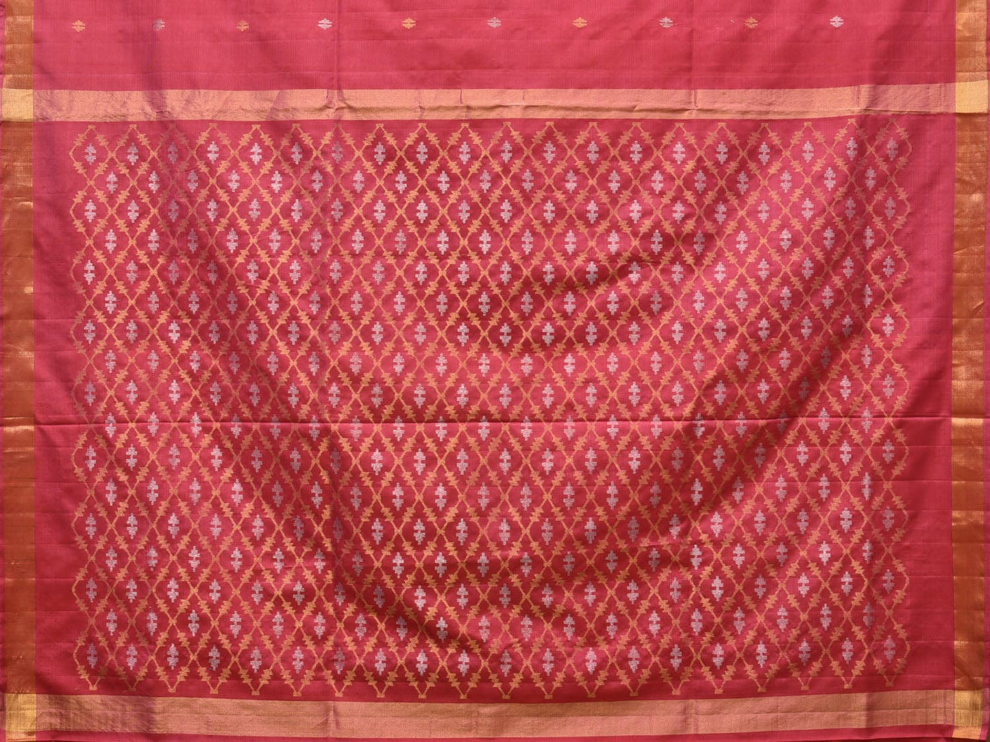 Burgundy Uppada Silk Handloom Saree with Jamdani Pallu Design - Global Threads | Swadesiicart