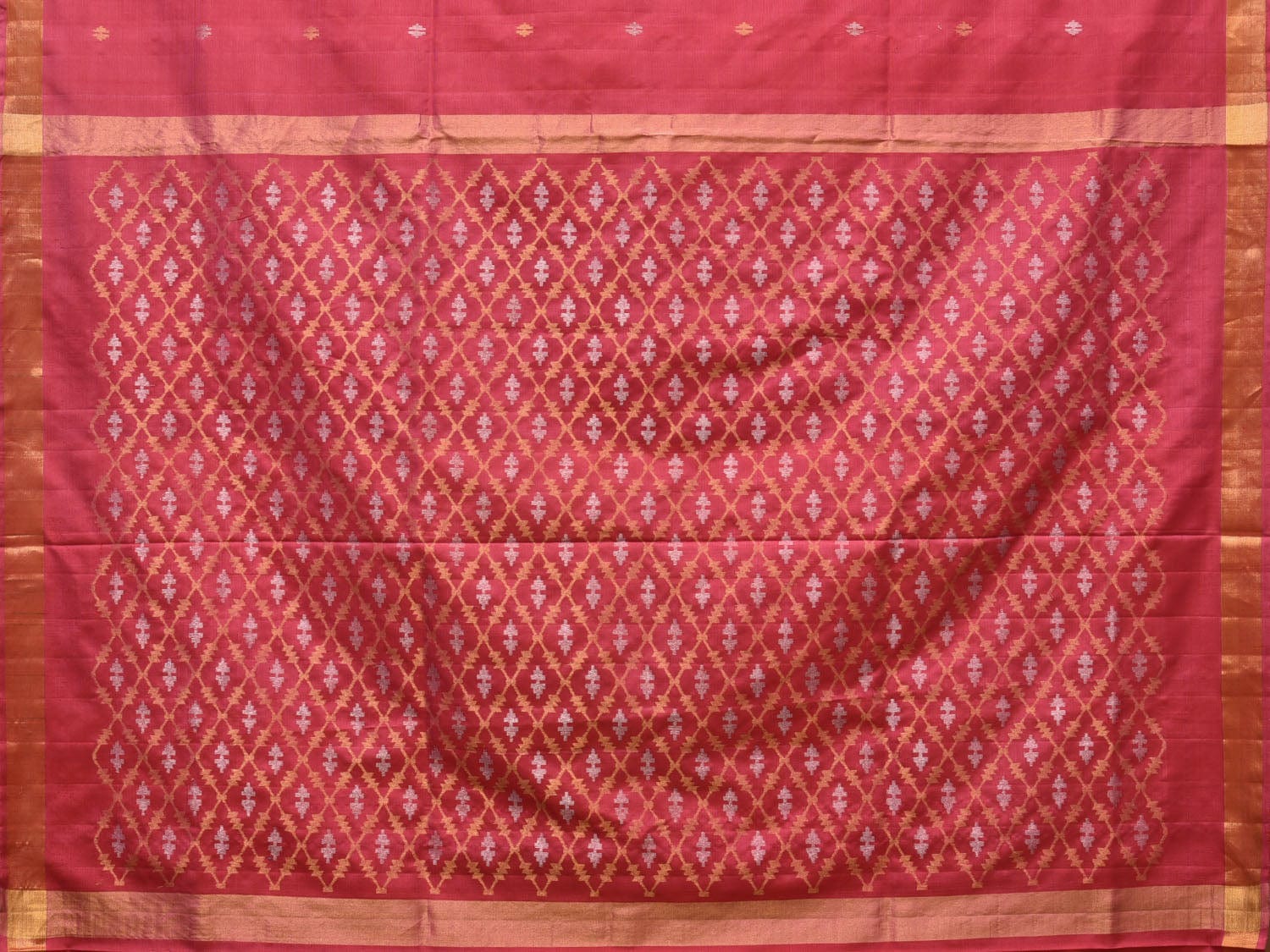 Burgundy Uppada Silk Handloom Saree with Jamdani Pallu Design - Global Threads | Swadesiicart