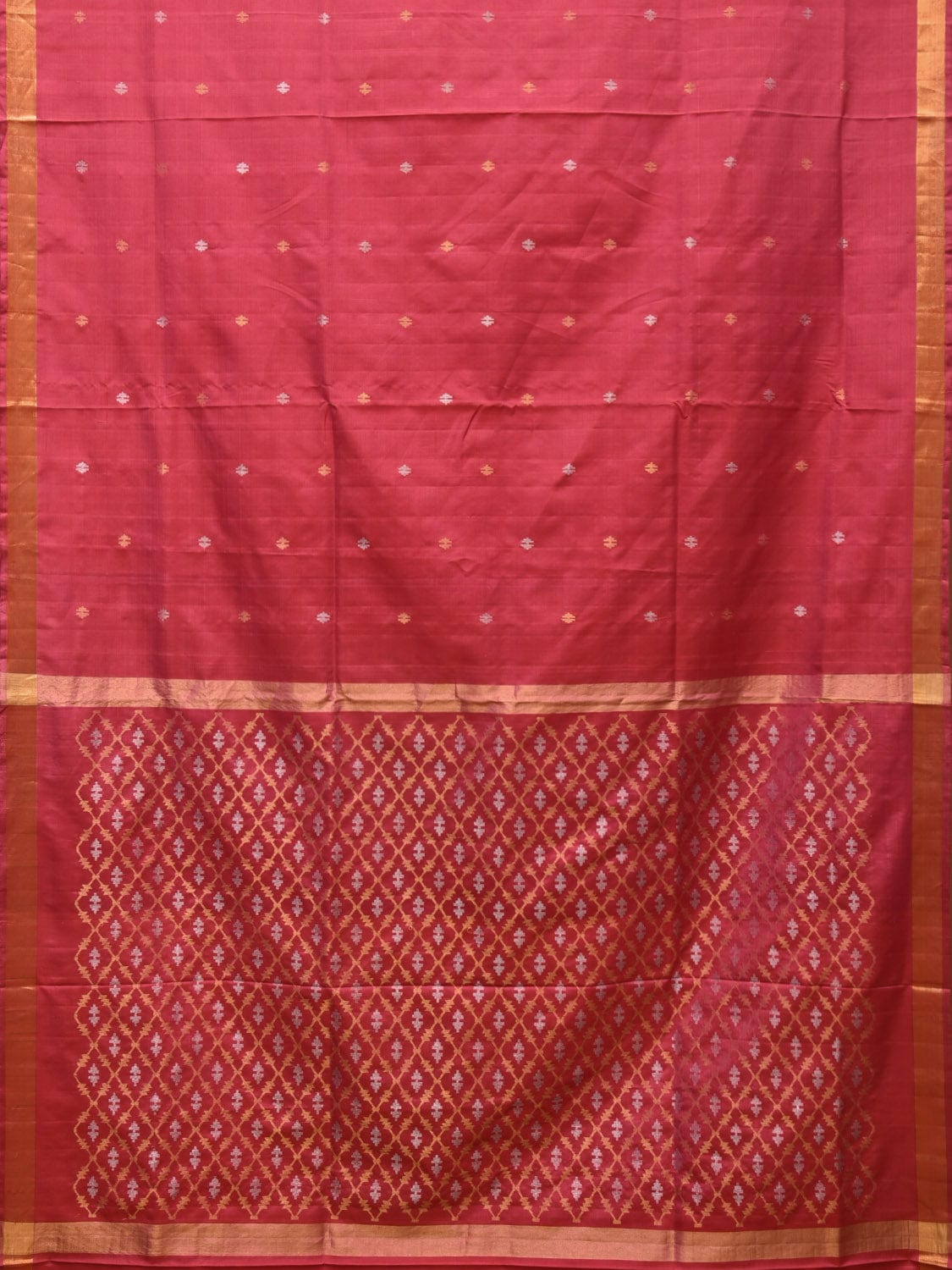 Burgundy Uppada Silk Handloom Saree with Jamdani Pallu Design - Global Threads | Swadesiicart