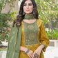 BulBul Aaliya Warm Mustard Cotton Kurta Set with Dupatta - Swadesiicart