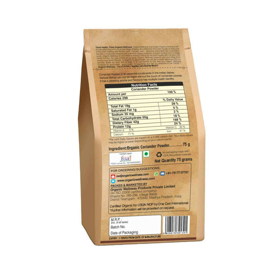 Organic Wellness Coriander Powder - Swadesiicart