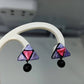Terracotta Triangle Ear Studs With Drops