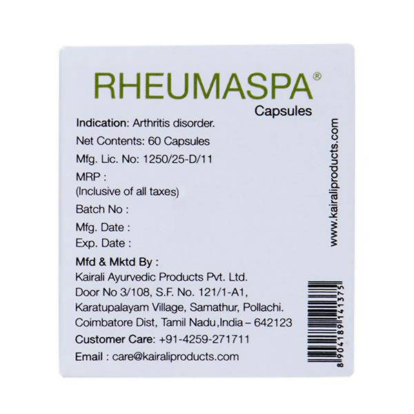Kairali Ayurvedic Rheumaspa Capsules - Swadesiicart