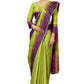 Vamika Ethnic Fire Parrot Green Cotton Silk Saree | Swadesiicart