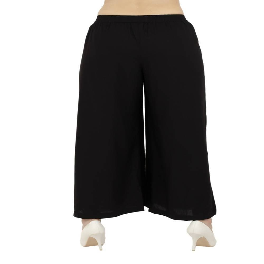 Lagi Women's Black Solid Palazzo (PLZ03A) | Swadesiicart