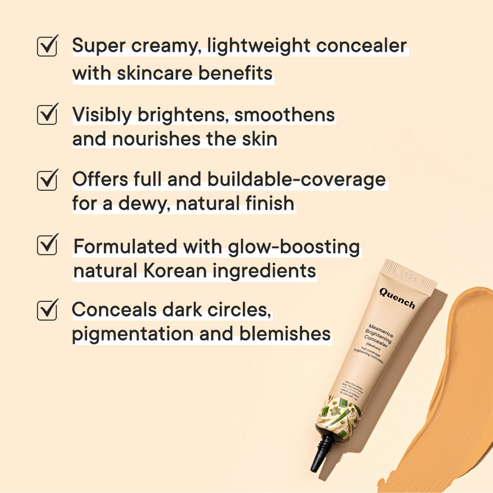 Quench Mesmerice Brightening Concealer - Light Medium | Swadesiicart