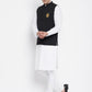 Even Apparels Black Pure Cotton Nehru Jacket With Eid Insignia NJ-PW668-EID | Swadesiicart