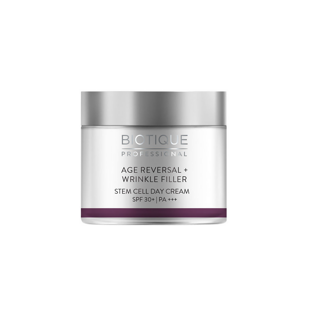 Biotique Professional Age Reversal + Wrinkle Filler Stem Cell Day Cream SPF 30 | Swadesiicart