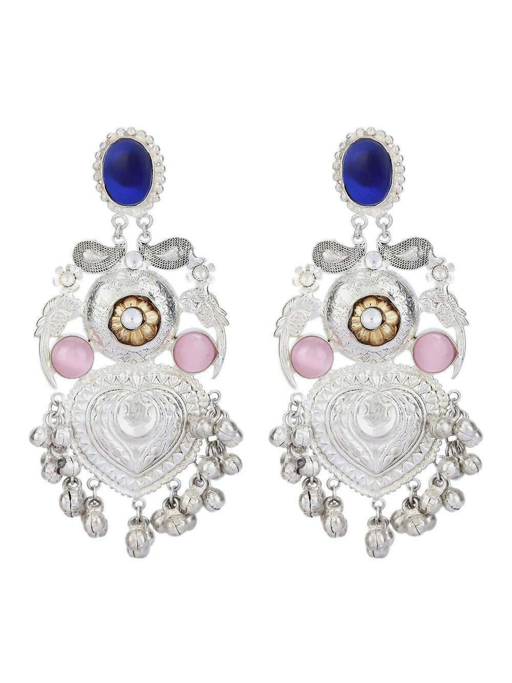 Joban Fashion Women Ghungroo Style Silver Tone Earrings | Swadesiicart