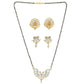 AanyaCentric Gold-Polished Mangalsutra with Pendant, 2 Pair Earrings