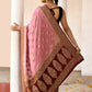 Joban Fashion Nude Pink Crepe Chiffon Pure Handloom Banarasi Silk Saree | Swadesiicart