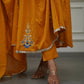 The52 Orange Women's Gorgeous Viscose Fabric Embroidered Work Flared Kurta Pant and Dupatta Set - Swadesiicart