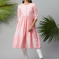 Ahalyaa Womens Pink Pure Cotton Printed Kurtas | Swadesiicart