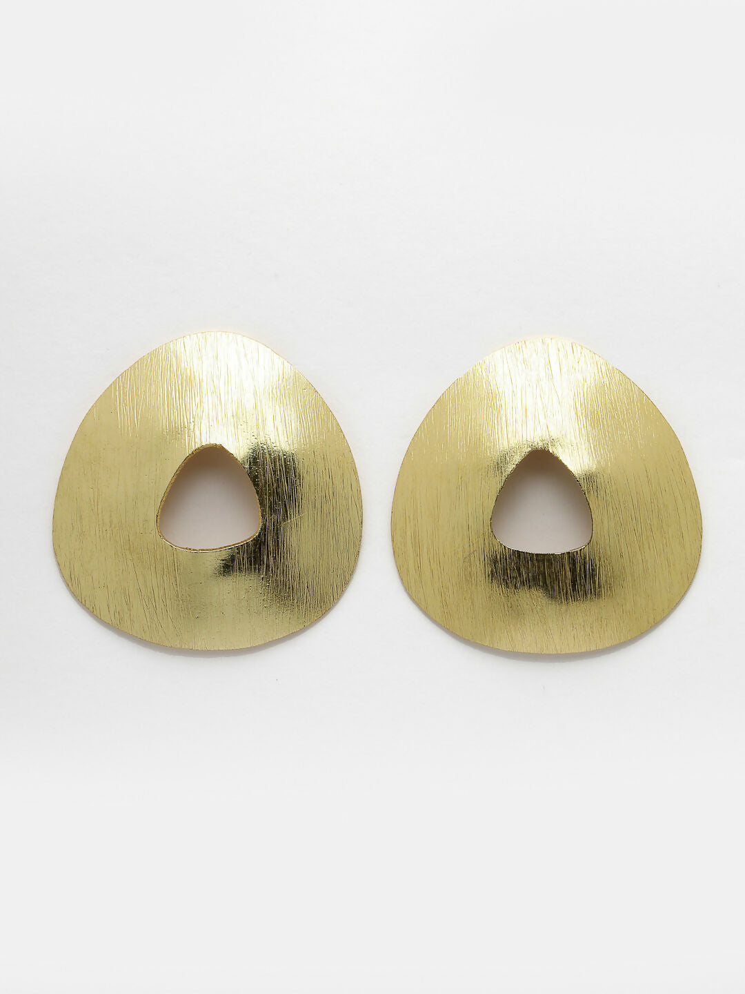 NVR Women Gold-Polished Alloy Triangular Drop Earrings - Swadesiicart