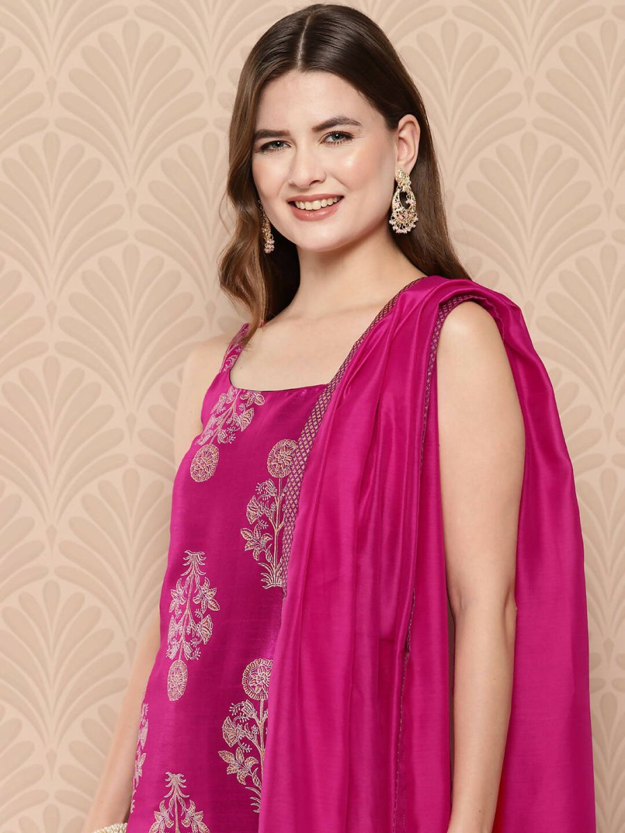 Ahalyaa Women's Traditional wear Kurta Set - Pink | Swadesiicart