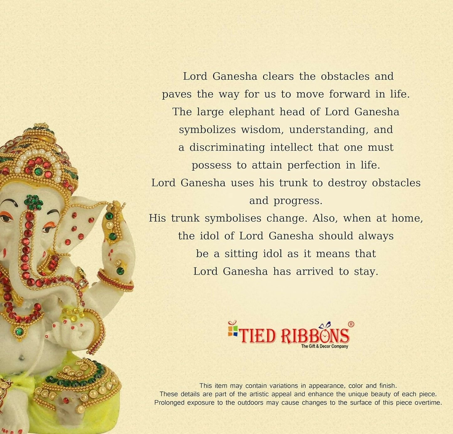 Tied Ribbons Decorative Murli Ganesh Idol - Swadesiicart