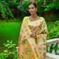 Vishnu Weaves Women's Parrot Green Paithani Silk Zari Woven Saree with Unstitched Blouse - Swadesiicart