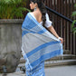 Beatitude Blue Cotton Tanchori Handloom Saree