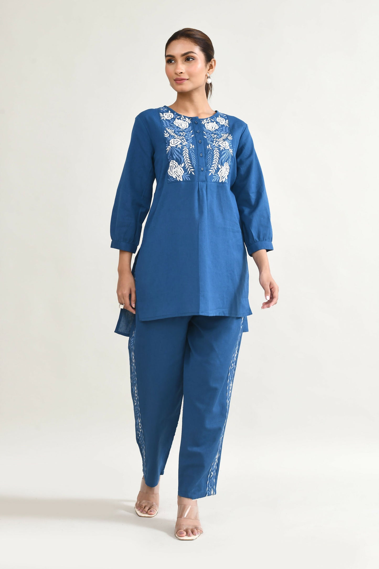 Joban Fashion Royal Blue Cotton Coord Set - Swadesiicart