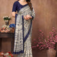 Aafreen Partywear Designer Blue Khadi Fancy Saree