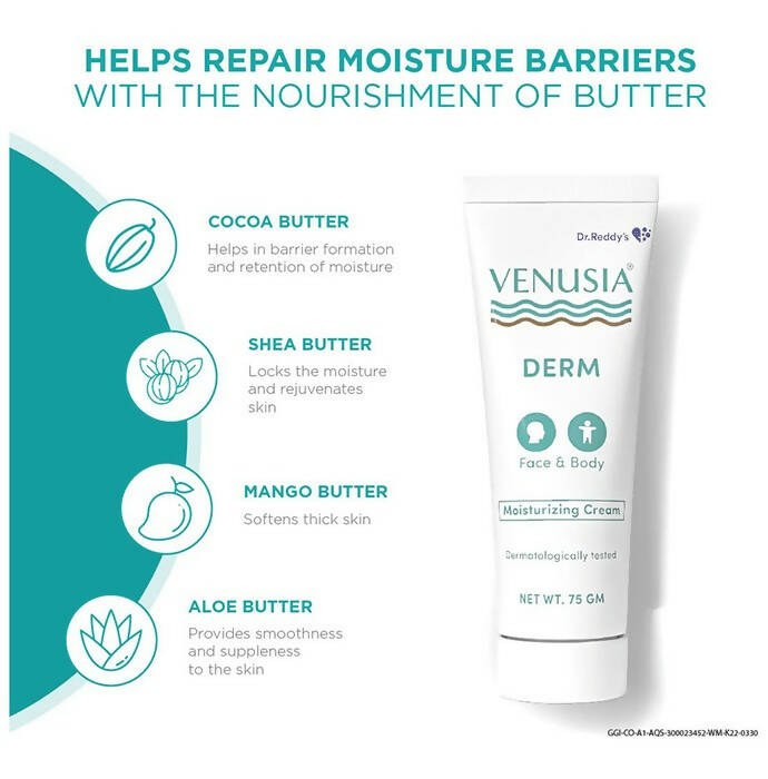 Dr. Reddy's Venusia Derm Moisturizing Cream For Face & Body - Swadesiicart
